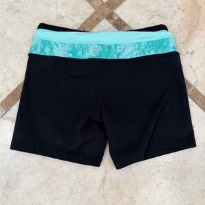 lululemon athletica Black and Teal Athletic Shorts